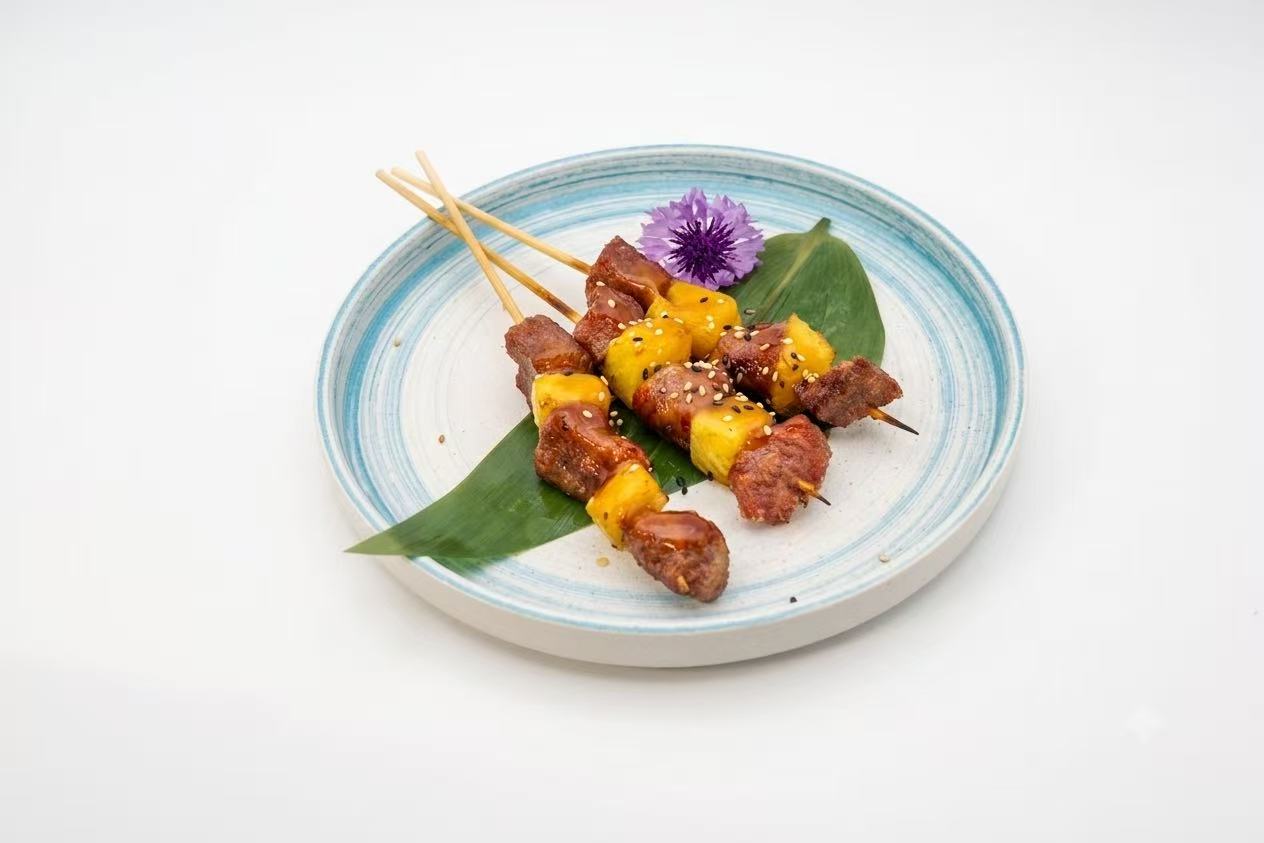 Beef and pineapple skewers